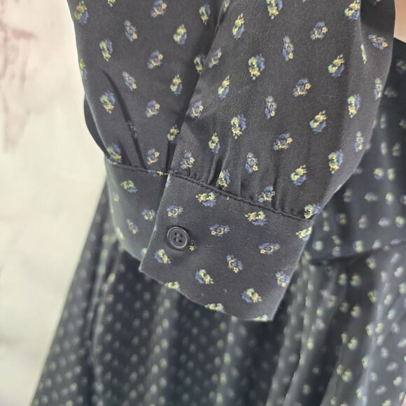 ModCloth Shirt Womens 2X XXL Black Button Up Blouse Ditzy Floral Mod Cloth - Picture 10 of 12